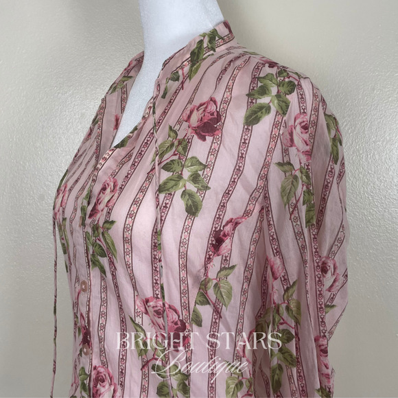 Rare Floral Top ASO Fred in Angel Vintage Pink Rose Long Sleeve Amy Acker - Picture 8 of 10